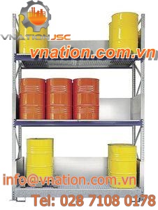 self-supporting shelving / drum / galvanized / adjustable