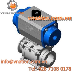 ball valve / pneumatic / stainless steel / for vacuum