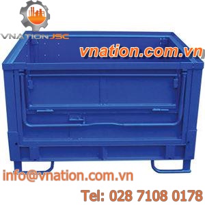 sheet metal crate / transport / stacking / folding