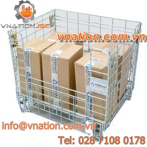metal crate / preparation / stackable / wire mesh