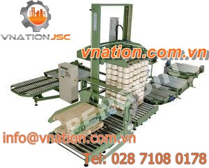 low level infeed palletizer / with stretch wrapper / automatic