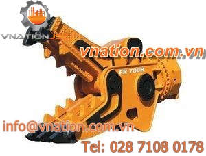 mineral ore concrete pulverizer / plastics / vertical / for excavators