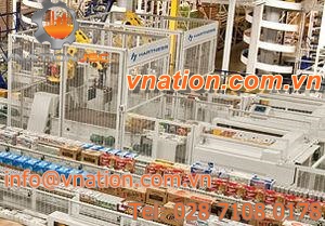 high level infeed palletizer / for boxes / high-speed / robotic