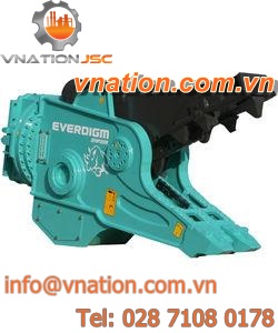 rotor concrete pulverizer / waste / horizontal / for primary demolition