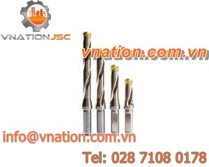 solid drilling tool / for stainless steel alloy / for hardened steel / helical