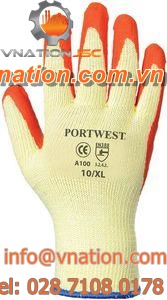 work gloves / wear-resistant / polyester / latex