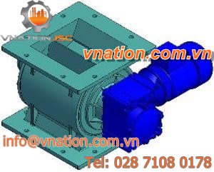pneumatic conveying rotary valve / for dust collectors / square-flange