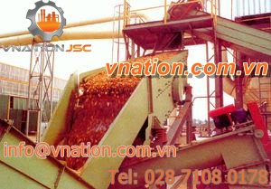vibrating screener / for bulk materials / drainage / for mining