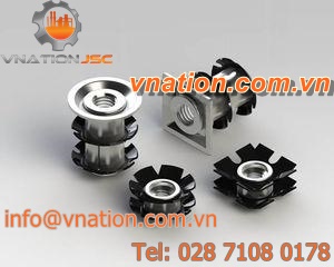 threaded insert / brass / square / for square tube ends