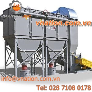 cartridge dust collector / pulse-jet backflow / compact / modular