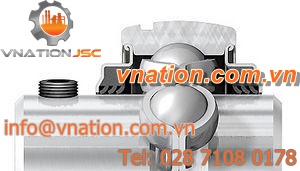 self-aligning bearing unit / ball bearing / metal / dust-resistant