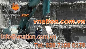 plastics concrete pulverizer / vertical / for excavators