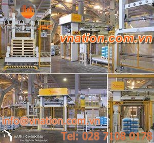 high level infeed palletizer / bag / high-capacity / continuous-motion