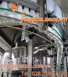 air-operated conveyor / for empty PET/HDPE bottles / horizontal / transport