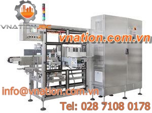 linear labeler / for self-adhesive labels / automatic