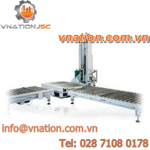 turntable stretch wrapping machine / for pallets / with conveyor / stretch film