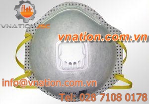 respiratory mask / with exhalation valve / disposable / activated carbon