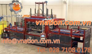 twin-sheet thermoforming machine / for hollow plastic parts / automatic / industrial