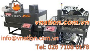 automatic tray packer sleeve wrapping machine / with heat shrink film / bottle / for cans