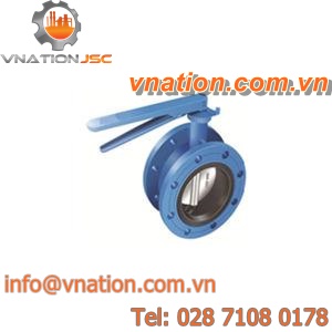 butterfly valve / lever / shut-off / double-flange