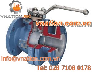 ball valve / lever / PFA-lined / corrosion-resistant