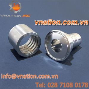 crimp fitting / straight / for hoses / for pharmaceutical industry