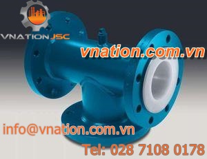 flange fitting / T / PTFE / PTFE-lined