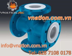 flange fitting / cross / PTFE / PTFE-lined