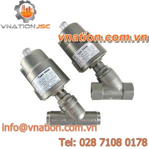 pneumatic valve / control / female / angle seat