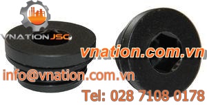 hexagonal plug / round / threaded / plastic