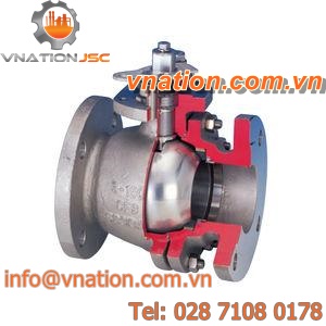 floating ball valve / 2-piece / jacketed / for the chemical industry