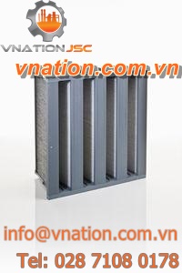 gas filter / activated carbon / pleated / compact