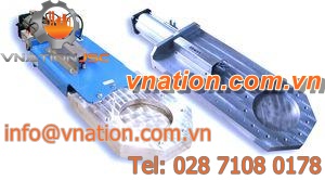 knife gate valve / shut-off / for bulk materials / air-operated