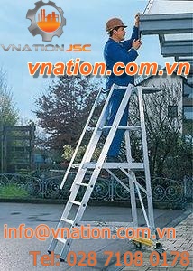 platform ladder / mobile / aluminum