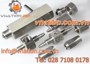 threaded fitting / straight / stainless steel