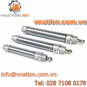 pneumatic cylinder / double-acting / compact / round