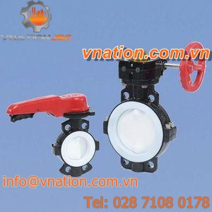 butterfly valve / manual / flow control / in plastic