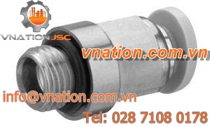 bulkhead fitting / threaded / straight / pneumatic