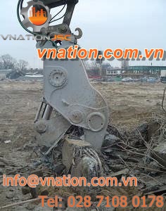 rotor concrete pulverizer / stone / horizontal / for secondary demolition