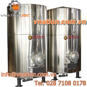 heating tank / water storage / stainless steel / vertical