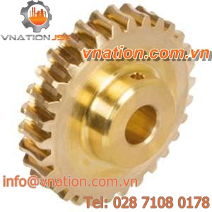 spur gear / helical-toothed / brass / hub