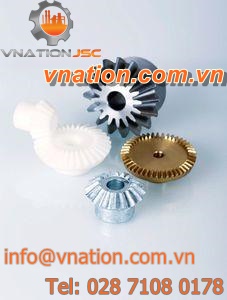 conical gear / helical-toothed / brass / steel