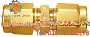 union fitting / double-ferrule / straight / brass
