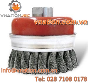 cup brush / for grinding processes / stainless steel / steel