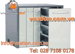 storage cabinet / free-standing / with drawer / sheet metal