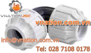 compression fitting / elbow / plastic