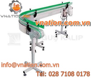 chain conveyor / for the food industry / curved / transport