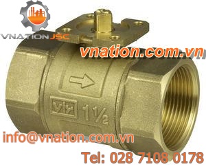 ball valve / regulating / for hot water / brass