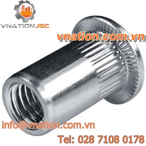 knurled nut / blind rivet / zinc-plated steel / flat-head
