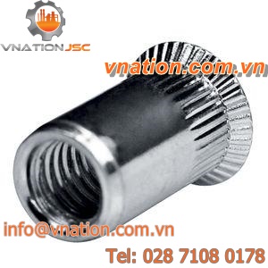 knurled nut / blind rivet / zinc-plated steel / countersunk head